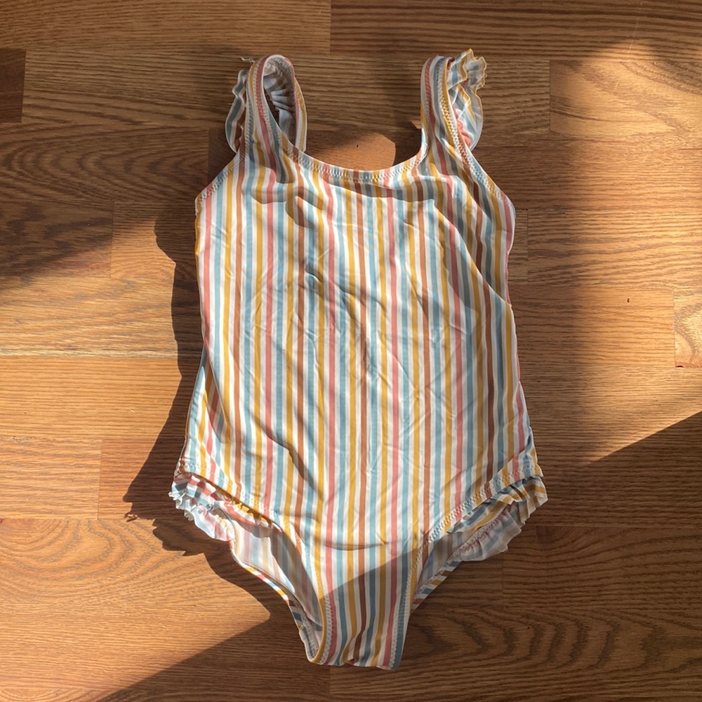 Zara 4/5T toddler stripes bathing suit one piece